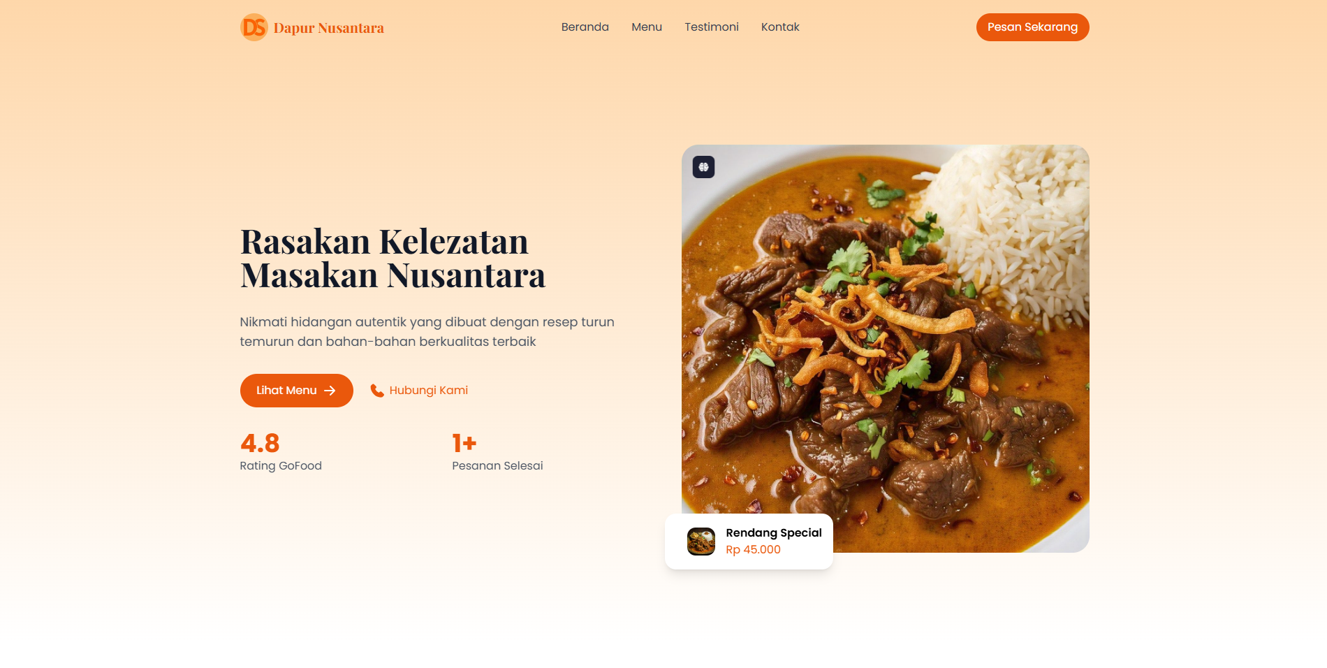 Landing Page Dinamis UMKM Makanan